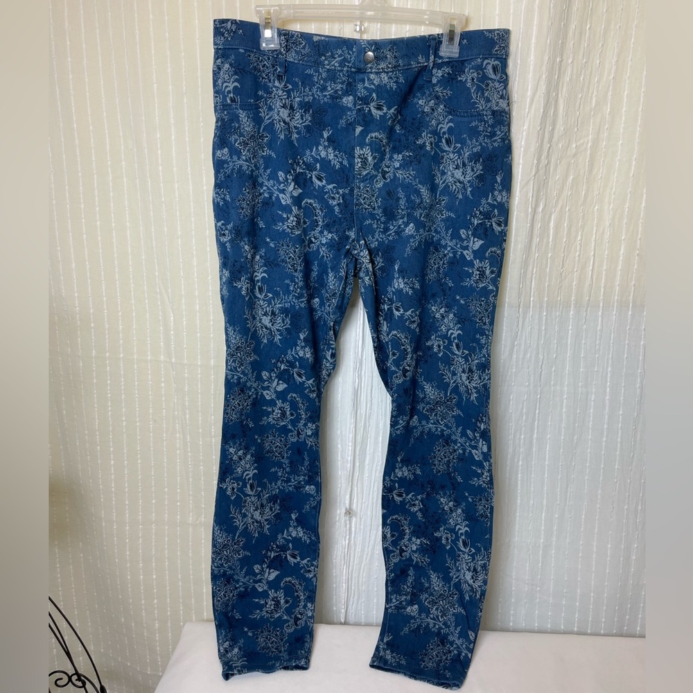 Time & Tru skinny jeans jeggings floral print sz 20 XXL OR L (12-14) hardly worn